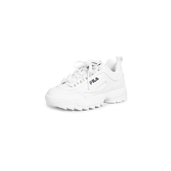 FILA WOMEN'S DISRUPTOR II PREMIUM COMFORTABLE SNEAKERS, WHITE/NAVY/RED, 8.5 - Picture 1 of 6